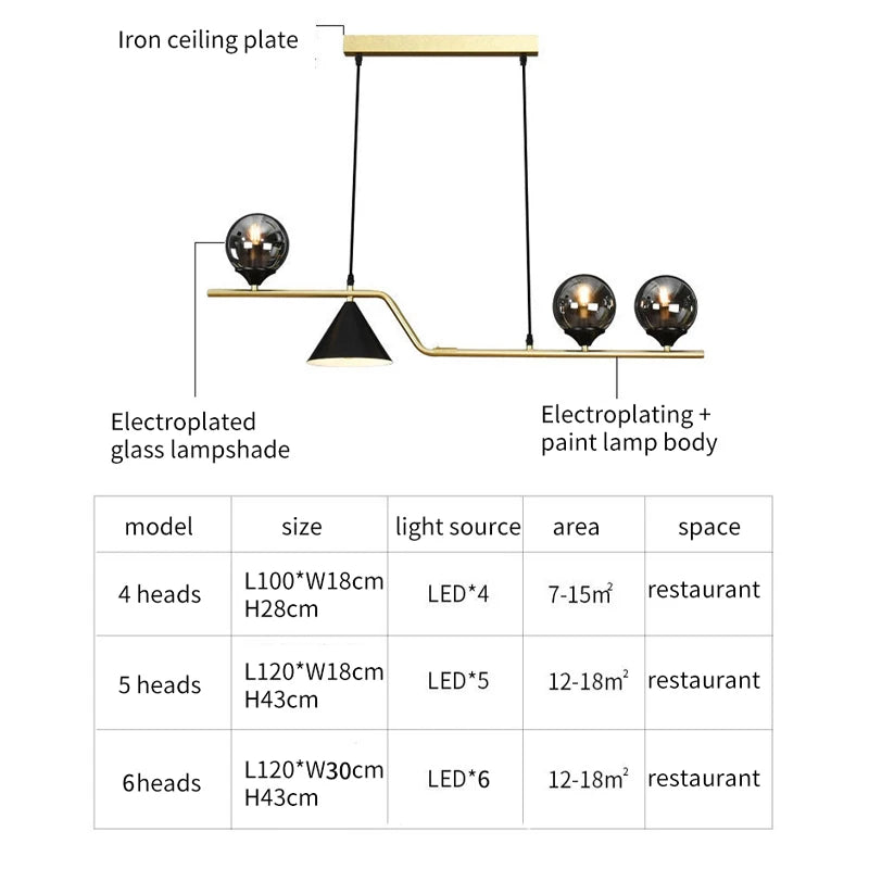 Glass Lampshade Home Appliance Lustre Nordic Dining Tables Bedroom Kitchen Lamp Ceiling Chandelier Decorations Chandeliers Room - Lumen Attic