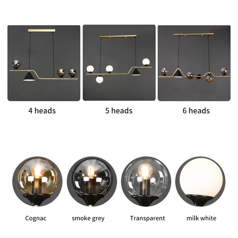 Glass Lampshade Home Appliance Lustre Nordic Dining Tables Bedroom Kitchen Lamp Ceiling Chandelier Decorations Chandeliers Room - Lumen Attic