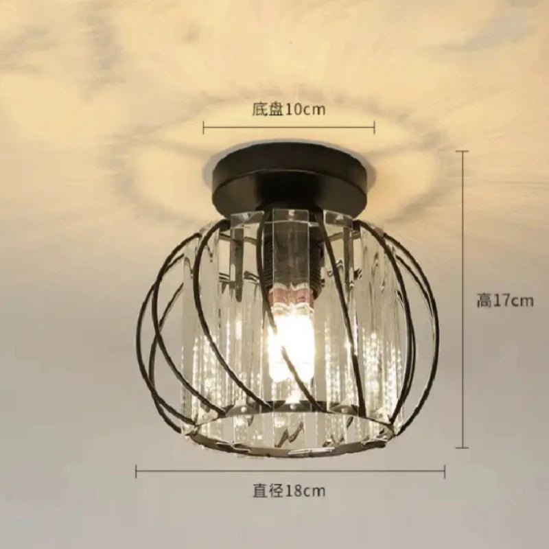 Golden Semi Flush Radiance Crystal Ceiling Light - Lumen Attic