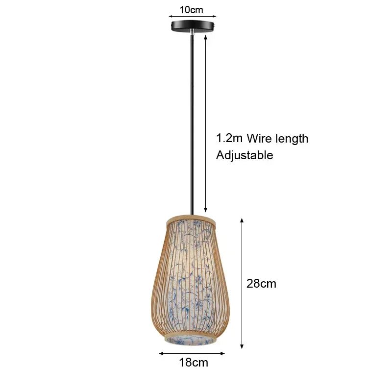 Hand Knit Bamboo Hanging Lamp Pendant Ceiling Lights - Lumen Attic