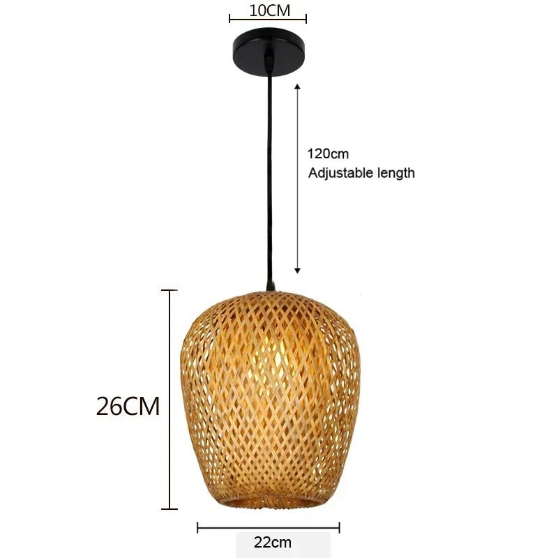 Hand Knit Bamboo Hanging Lamp Pendant Ceiling Lights - Lumen Attic