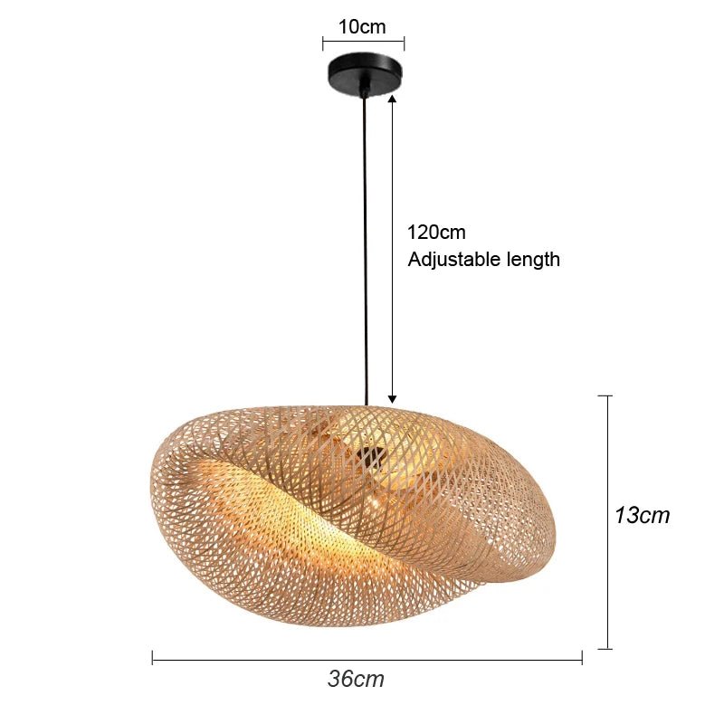 Hand Knit Bamboo Hanging Lamp Pendant Ceiling Lights - Lumen Attic