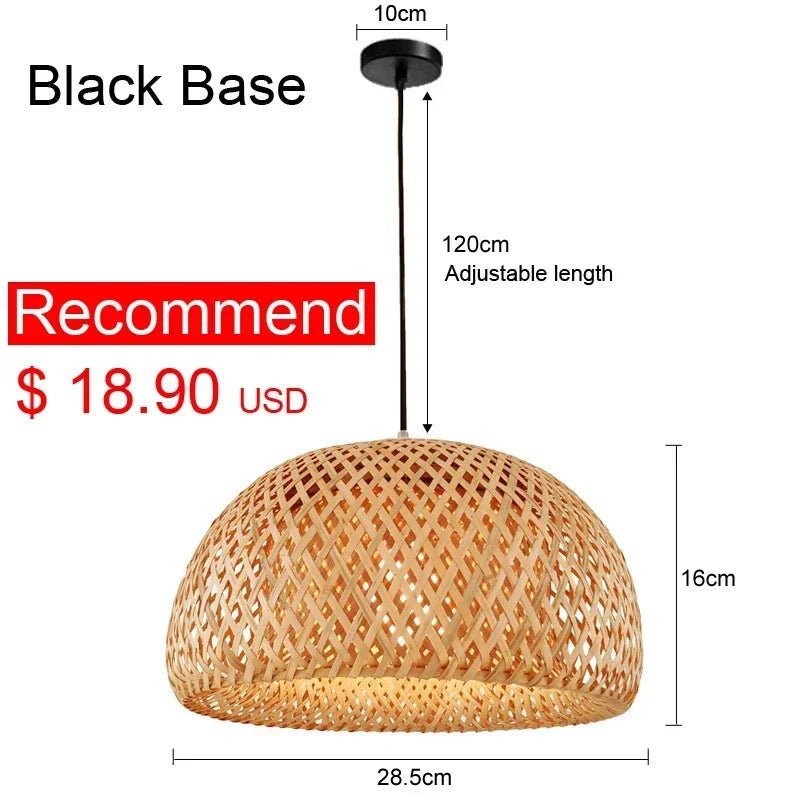 Hand Knit Bamboo Hanging Lamp Pendant Ceiling Lights - Lumen Attic