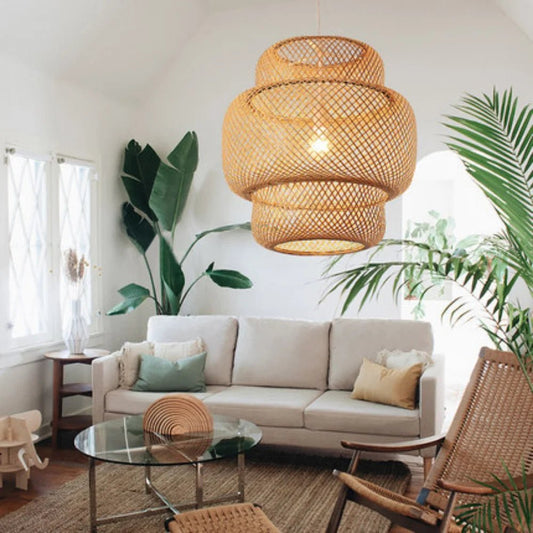 Handmade Bamboo Rattan Pendant Lamp - Lumen Attic