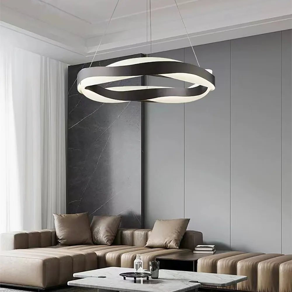 Helix Ring Chandelier by NovaLuxe Contemporary LED Pendant Light - Lumen Attic