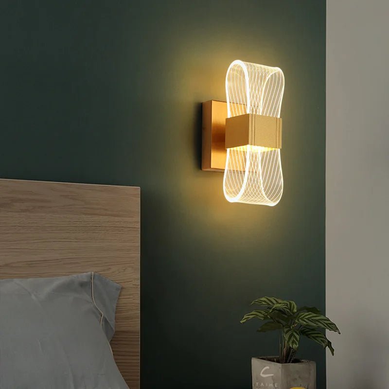 Inled Gold Painted Acrylic Wall Lamp - Lumen Attic