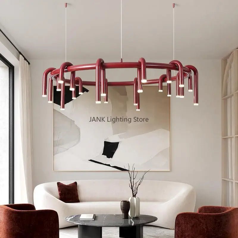 Jank PipeFlow Industrial LED Chandelier - Lumen Attic