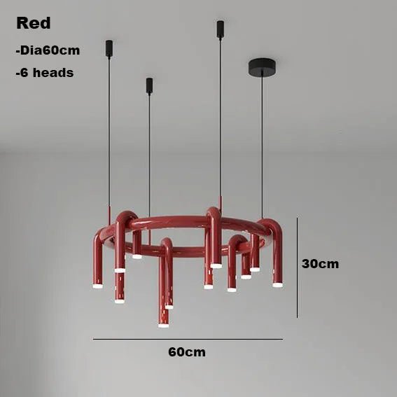 Jank PipeFlow Industrial LED Chandelier - Lumen Attic