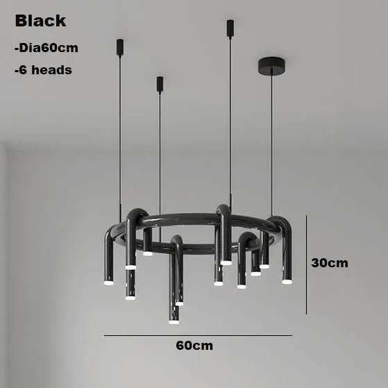 Jank PipeFlow Industrial LED Chandelier - Lumen Attic