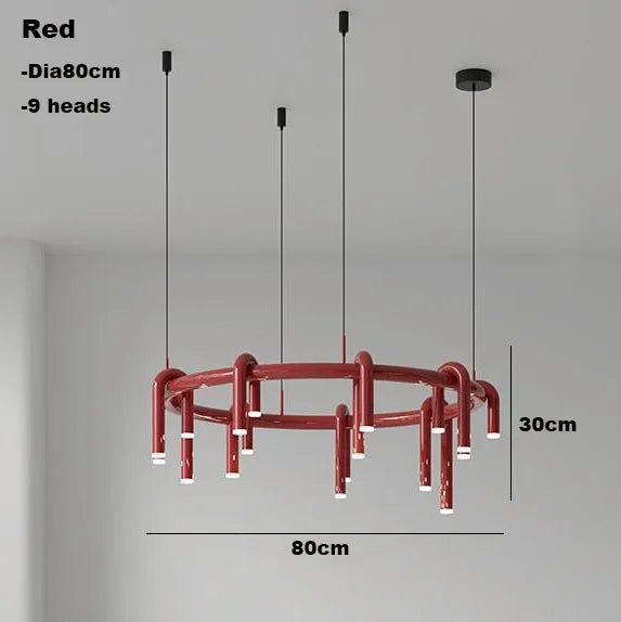 Jank PipeFlow Industrial LED Chandelier - Lumen Attic