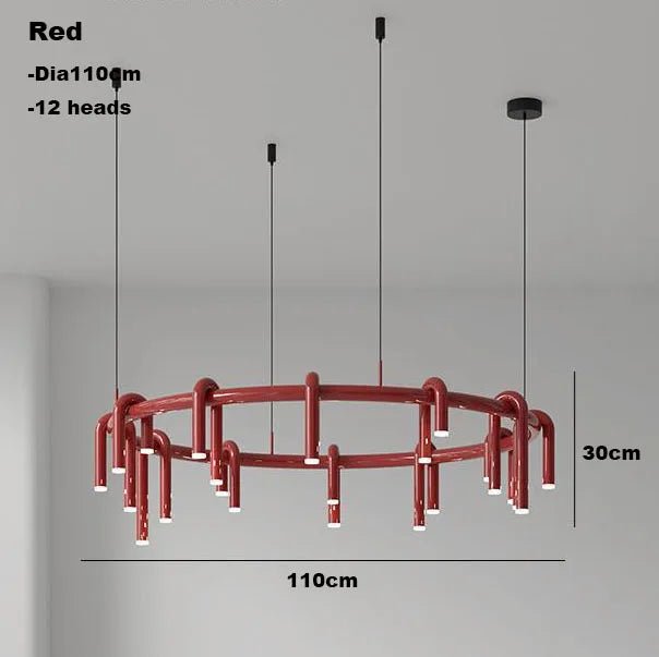 Jank PipeFlow Industrial LED Chandelier - Lumen Attic