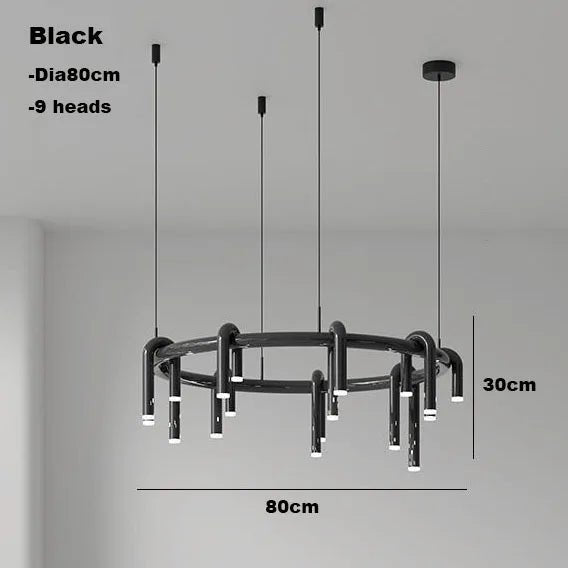 Jank PipeFlow Industrial LED Chandelier - Lumen Attic