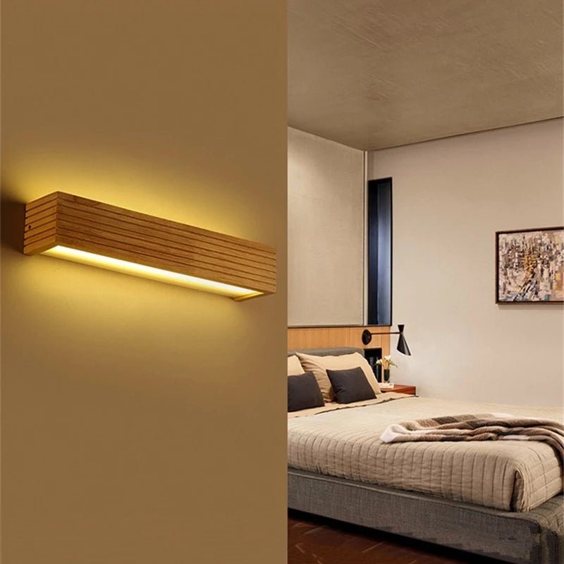 Japanese Style Led Wooden Wall Lamps - Lumen Attic