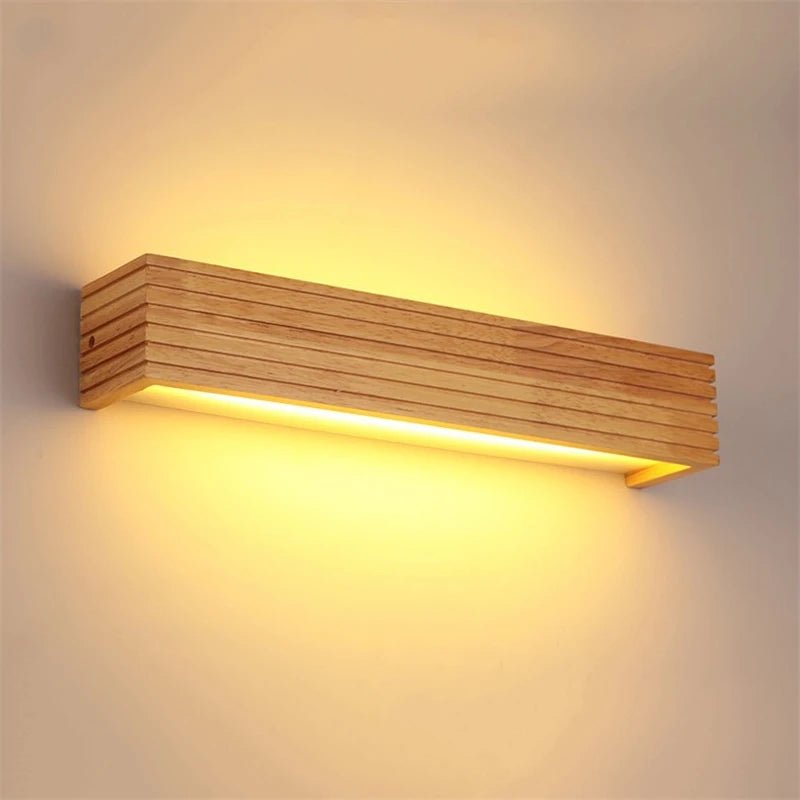 Japanese Style Led Wooden Wall Lamps - Lumen Attic