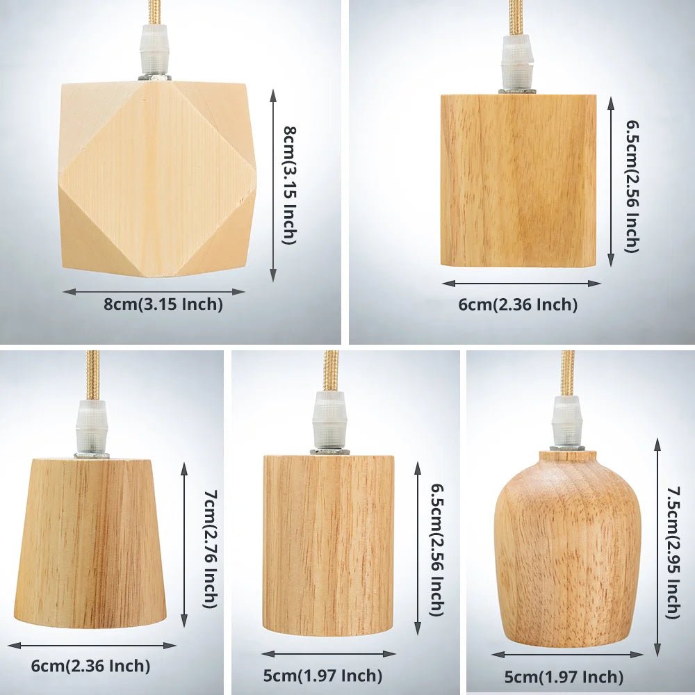 Joyin Minimalist E27 Socket Wood Pendant Lamp - Lumen Attic