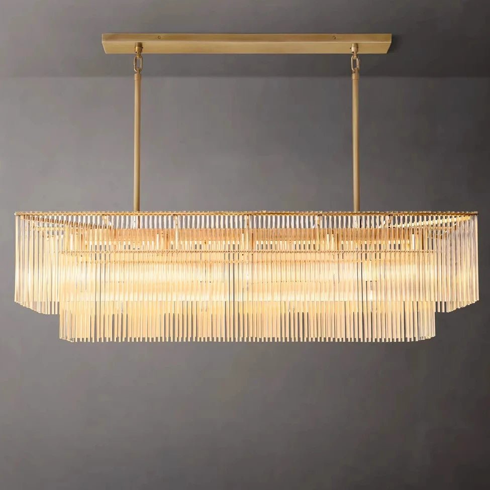 Linalato Rectangular Vintage American LED Dimmable Chandelier - Lumen Attic