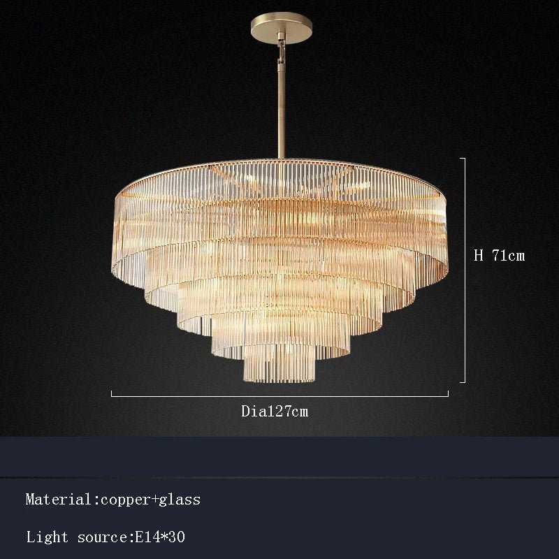 Linalato Rectangular Vintage American LED Dimmable Chandelier - Lumen Attic