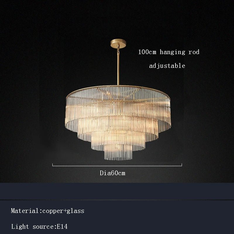 Linalato Rectangular Vintage American LED Dimmable Chandelier - Lumen Attic