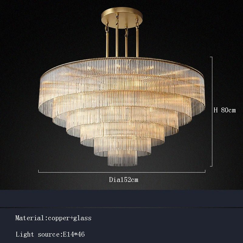 Linalato Rectangular Vintage American LED Dimmable Chandelier - Lumen Attic