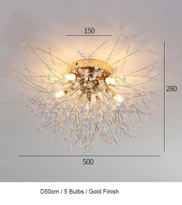 Lism Crystal Blossom Ceiling Light Elegant - Lumen Attic