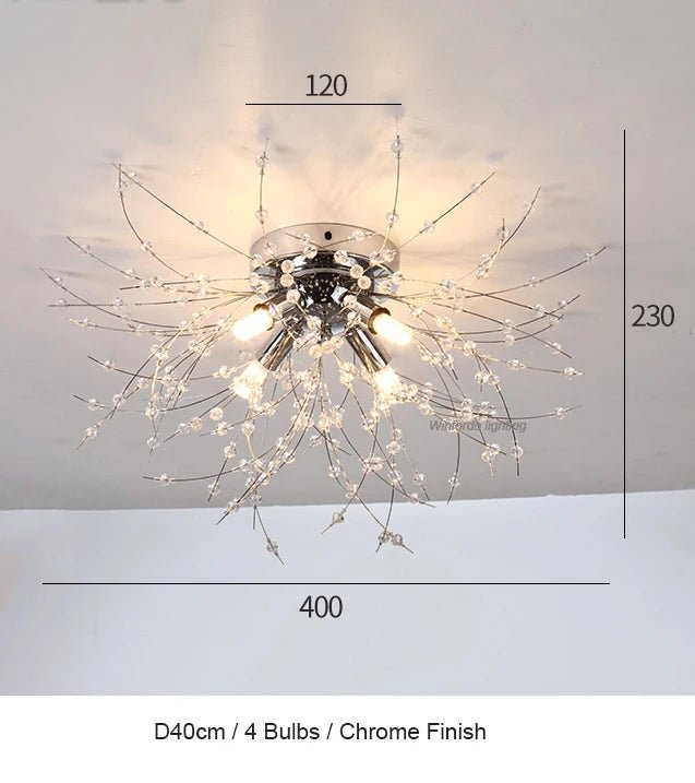 Lism Crystal Blossom Ceiling Light Elegant - Lumen Attic