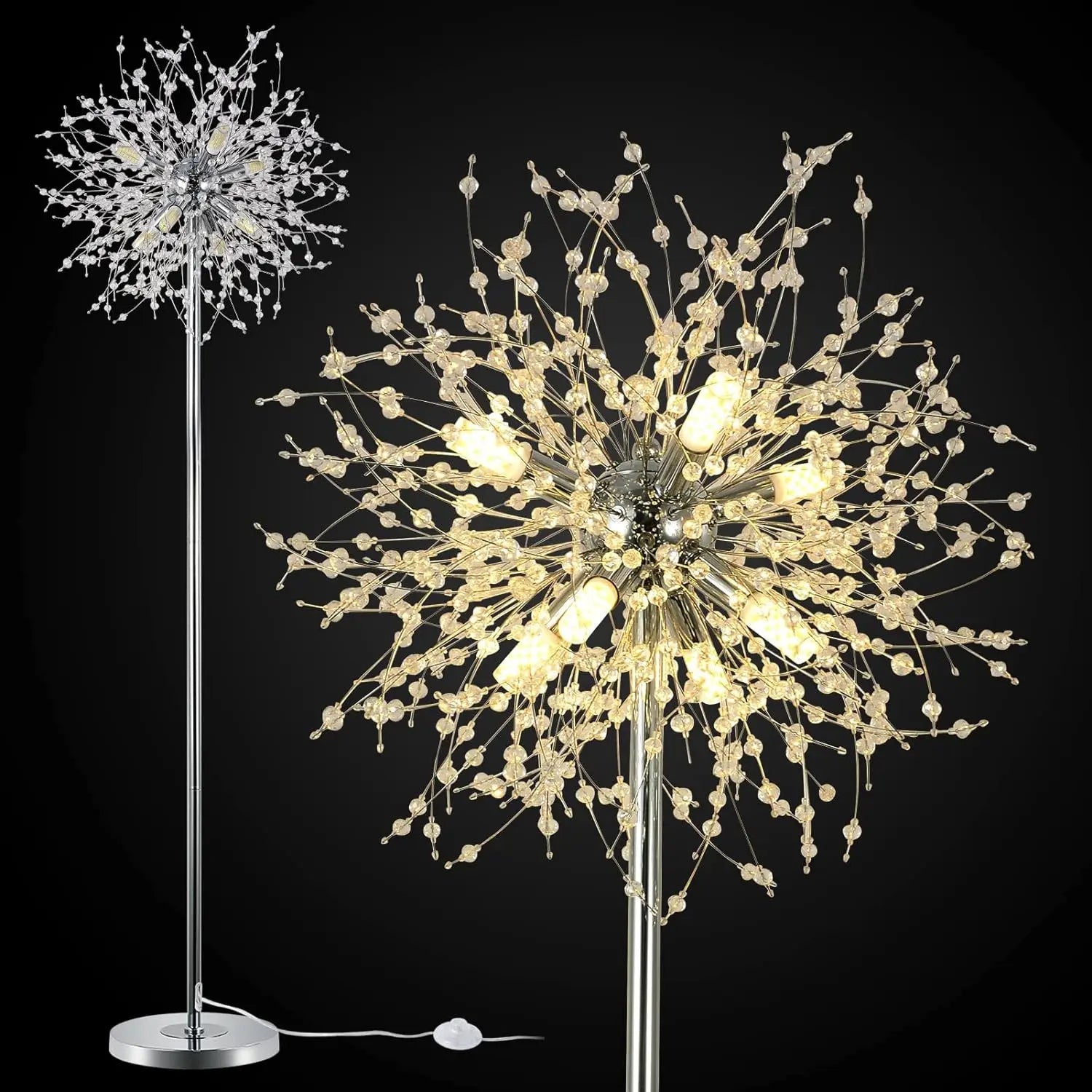 Lism Starburst Floor Lamp Modern LED Crystal Light - Lumen Attic