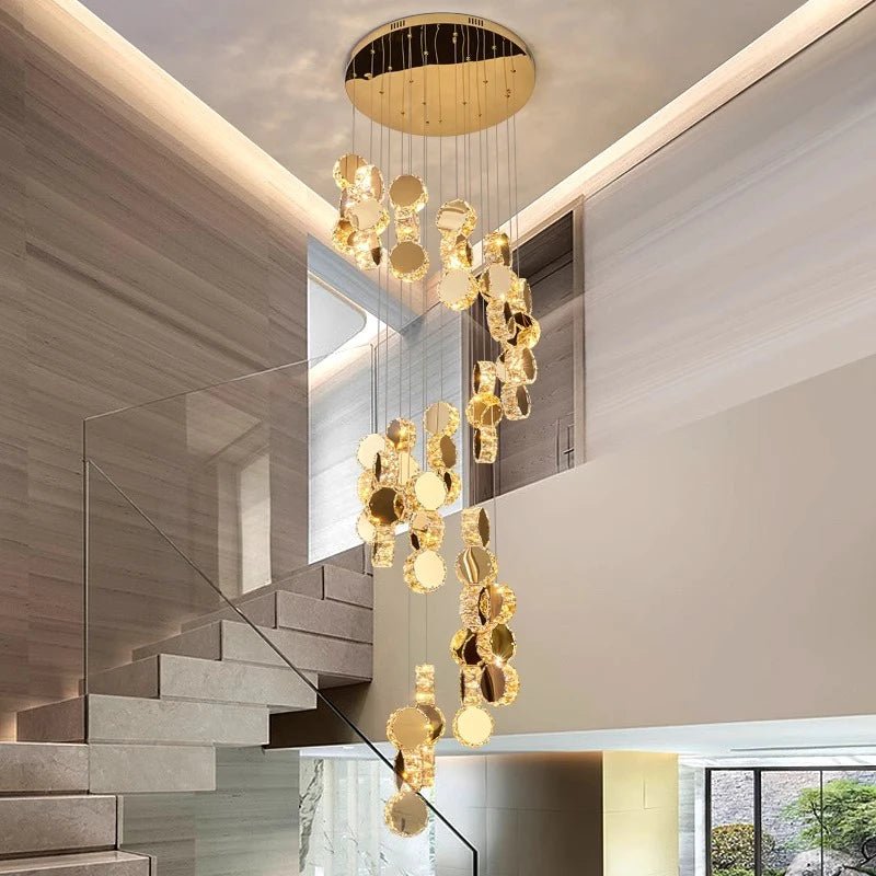 Lorenzo Golden Spiral Chandelier - Lumen Attic