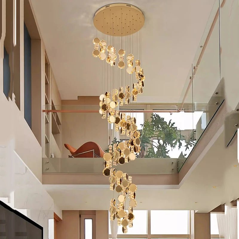 Lorenzo Golden Spiral Chandelier - Lumen Attic