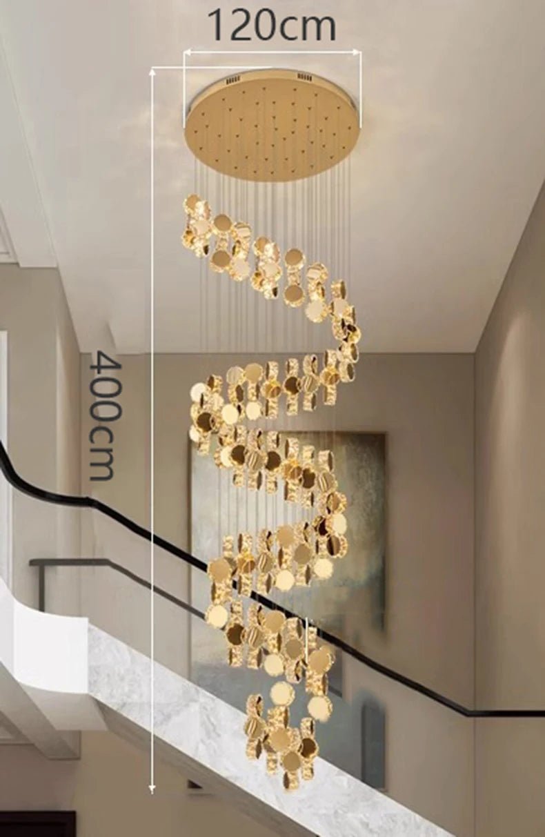 Lorenzo Golden Spiral Chandelier - Lumen Attic