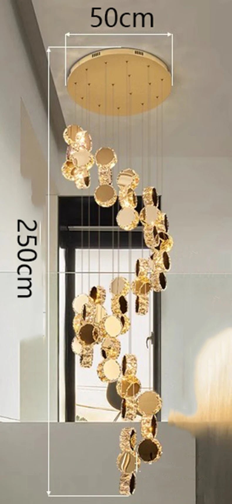 Lorenzo Golden Spiral Chandelier - Lumen Attic