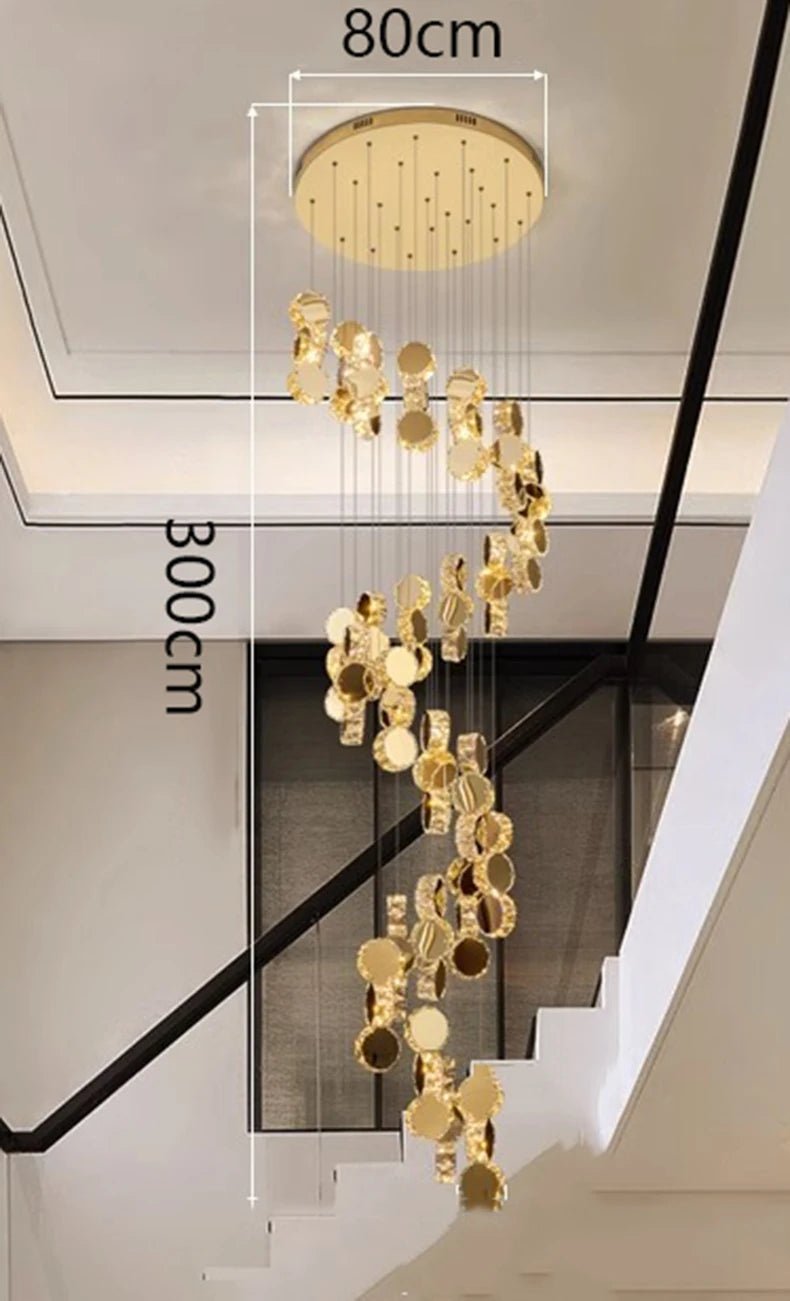 Lorenzo Golden Spiral Chandelier - Lumen Attic