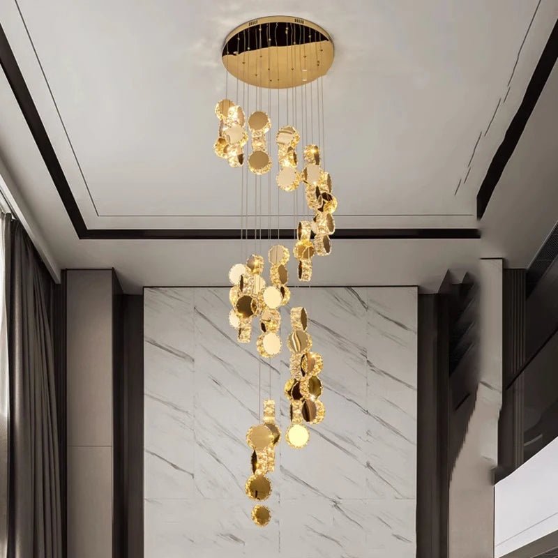 Lorenzo Golden Spiral Chandelier - Lumen Attic