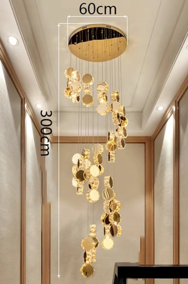 Lorenzo Golden Spiral Chandelier - Lumen Attic