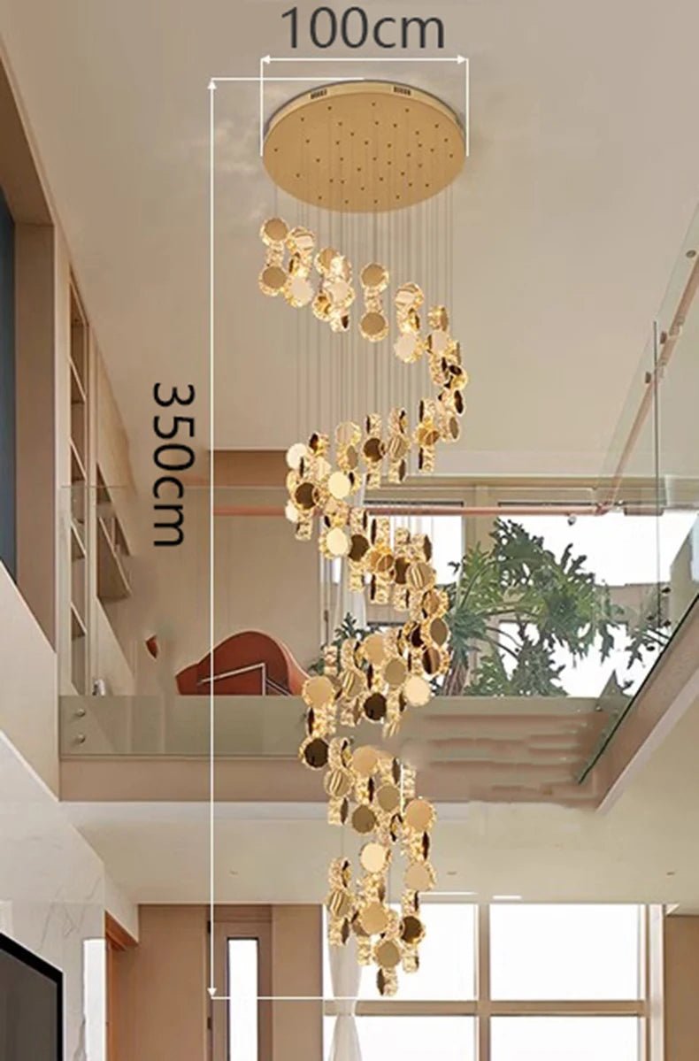 Lorenzo Golden Spiral Chandelier - Lumen Attic