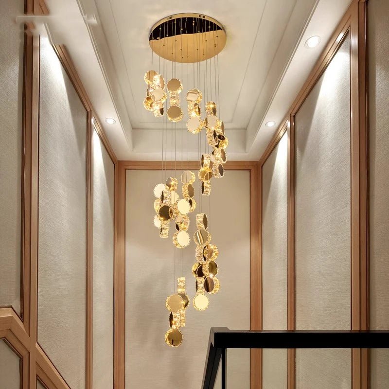 Lorenzo Golden Spiral Chandelier - Lumen Attic