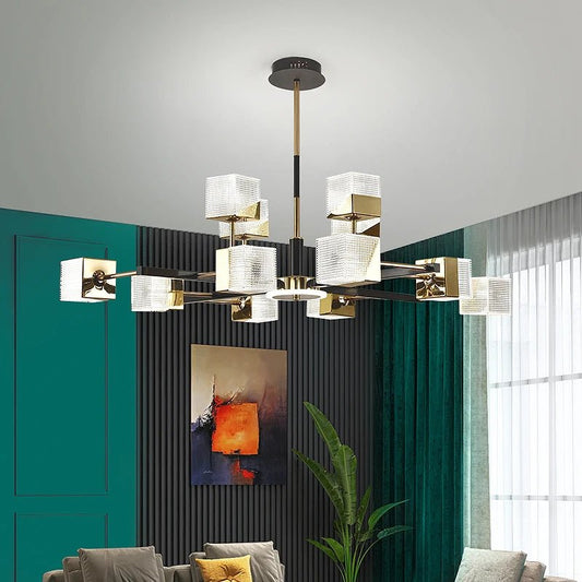 Lorenzo Parlor Contemporary Crystal Cube Chandelier - Lumen Attic