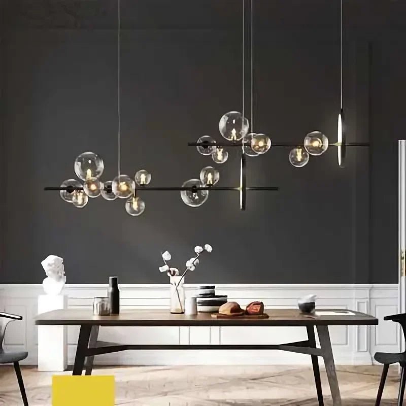 Loretti Bulba Modern Ring LED Chandelier with Glass Balls - Lumen Attic