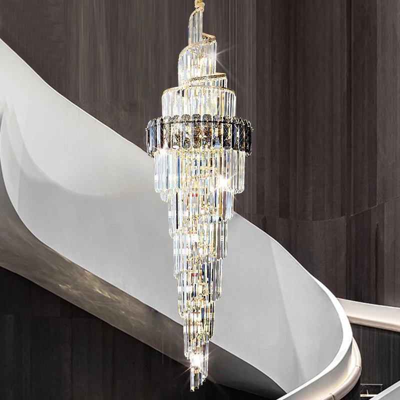 Loretti Postmodern Crystal Spiral Chandelier - Lumen Attic