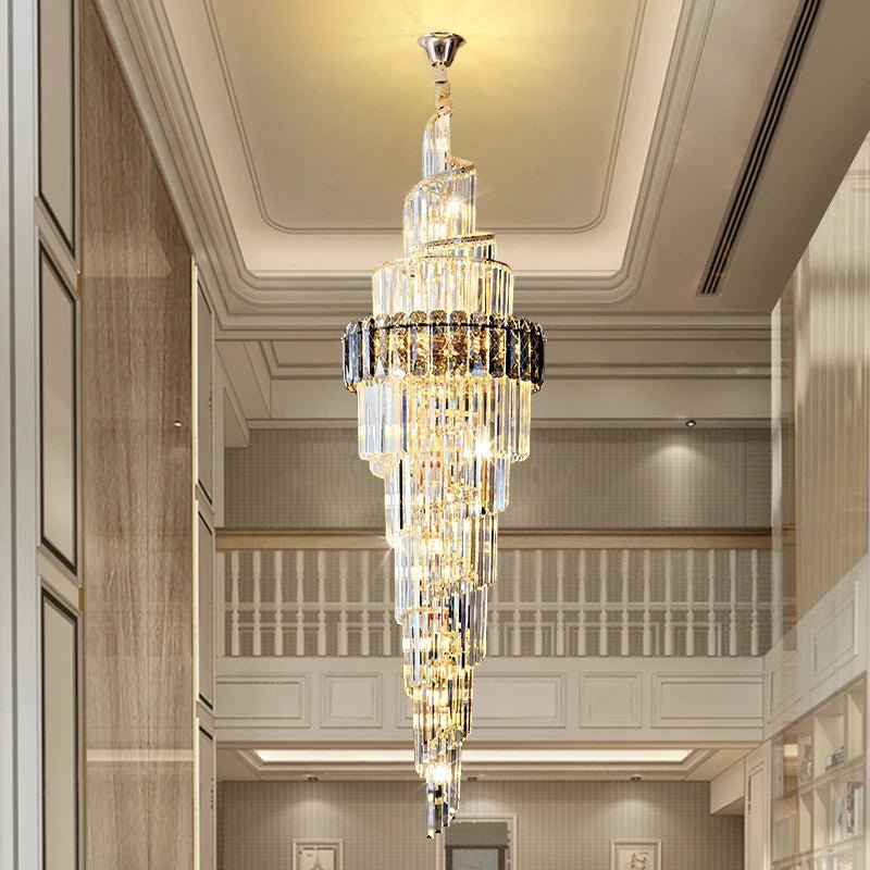 Loretti Postmodern Crystal Spiral Chandelier - Lumen Attic