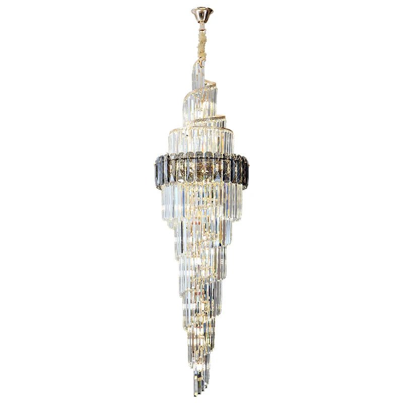 Loretti Postmodern Crystal Spiral Chandelier - Lumen Attic