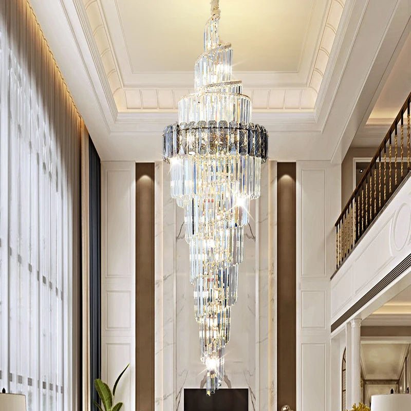 Loretti Postmodern Crystal Spiral Chandelier - Lumen Attic