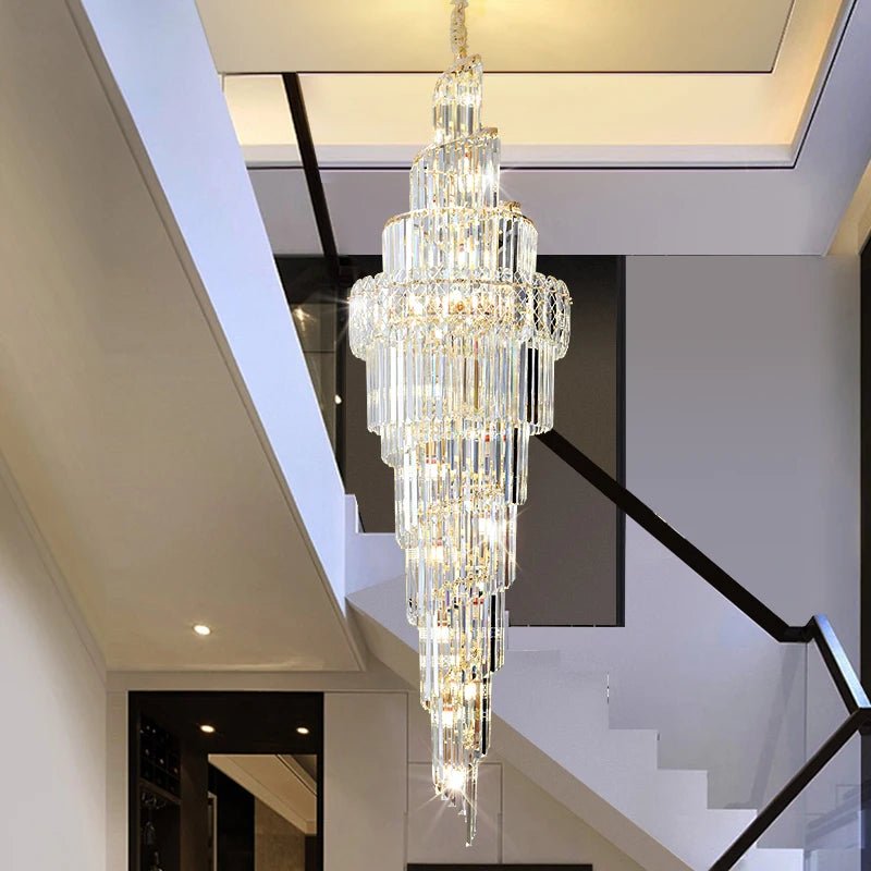 Loretti Postmodern Crystal Spiral Chandelier - Lumen Attic