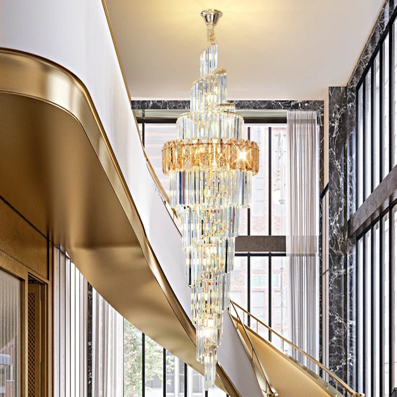 Loretti Postmodern Crystal Spiral Chandelier - Lumen Attic