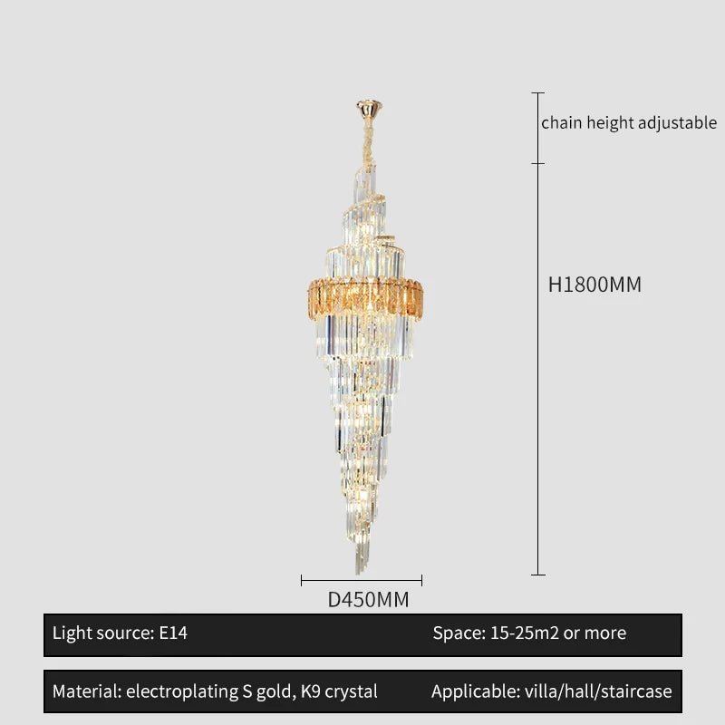 Loretti Postmodern Crystal Spiral Chandelier - Lumen Attic