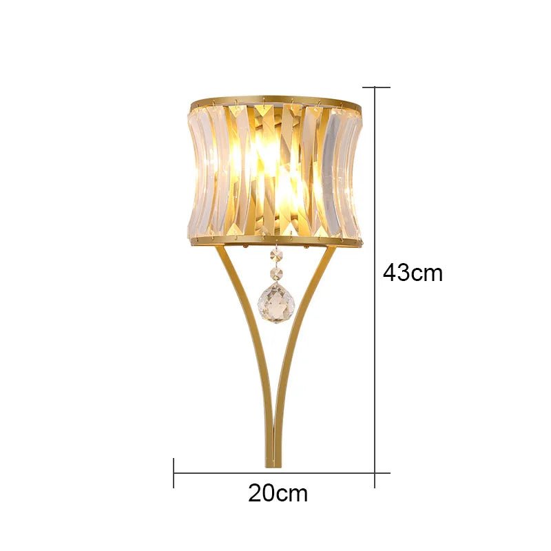 Lucici Crystal Simple Wall Lamp Bedroom - Lumen Attic