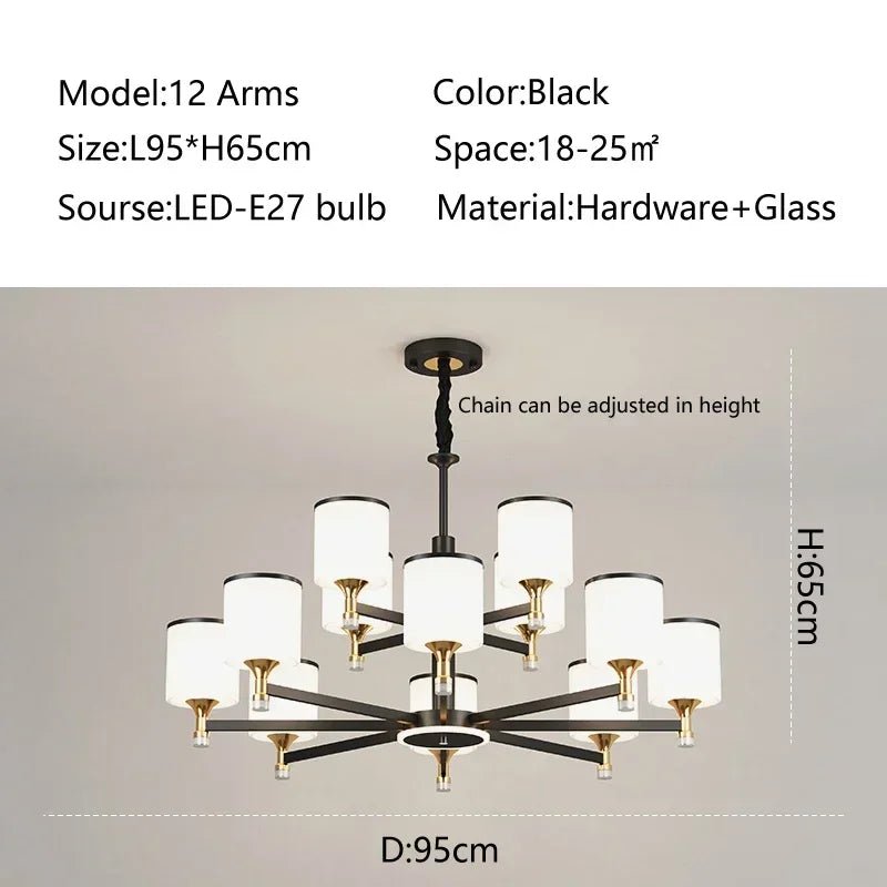 Lumni Nordic Chandelier with Frosted Glass - Lumen Attic