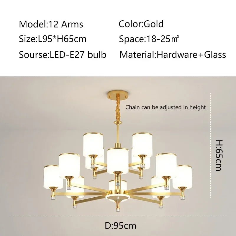 Lumni Nordic Chandelier with Frosted Glass - Lumen Attic