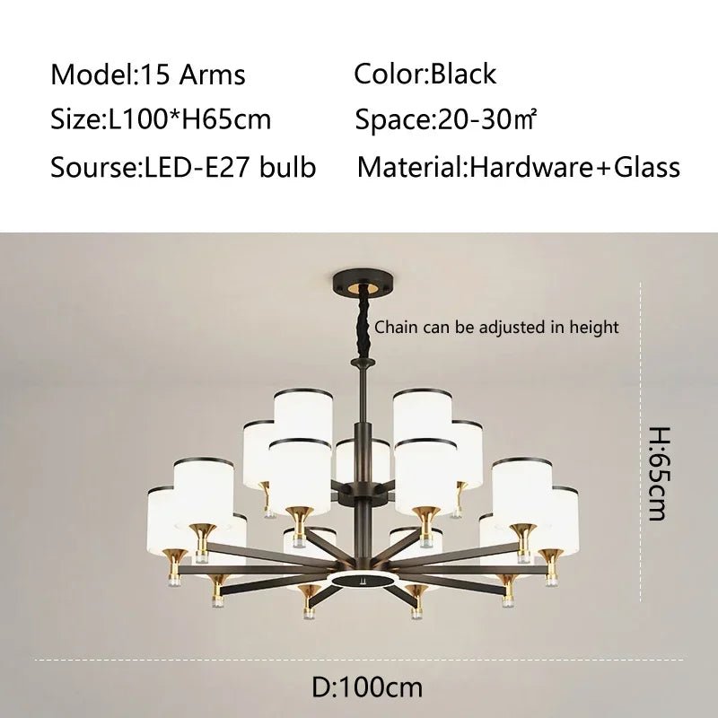 Lumni Nordic Chandelier with Frosted Glass - Lumen Attic