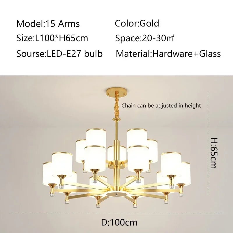 Lumni Nordic Chandelier with Frosted Glass - Lumen Attic