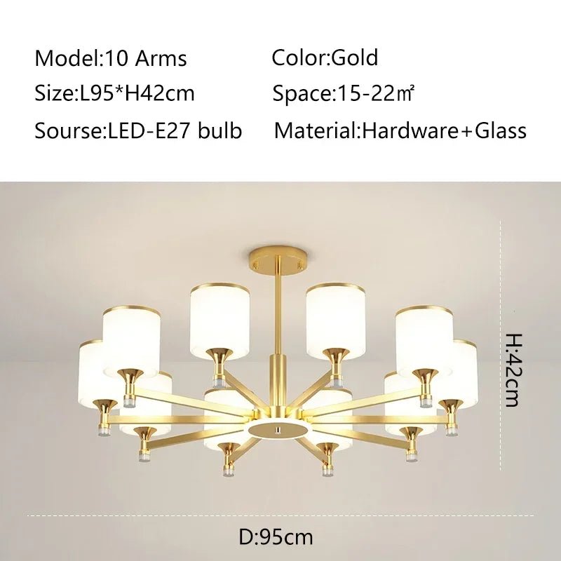 Lumni Nordic Chandelier with Frosted Glass - Lumen Attic